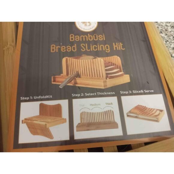 New bamboo bread slicing kit with knife - Picture 3 of 3
